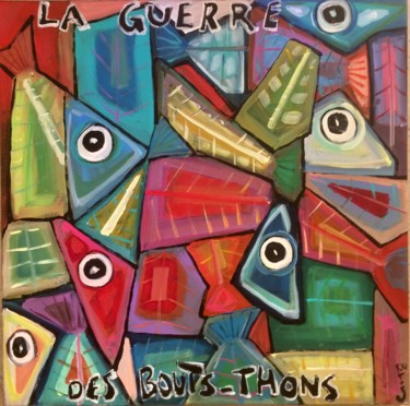 Peinture intitulée "Bouts thons" par Benis, Œuvre d'art originale, Acrylique