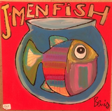 Peinture intitulée "M'en fish" par Benis, Œuvre d'art originale, Acrylique