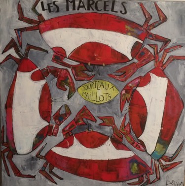 Peinture intitulée "Les marcels" par Benis, Œuvre d'art originale, Acrylique
