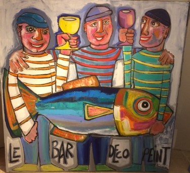 Pintura intitulada "Le bar déco" por Benis, Obras de arte originais, Acrílico