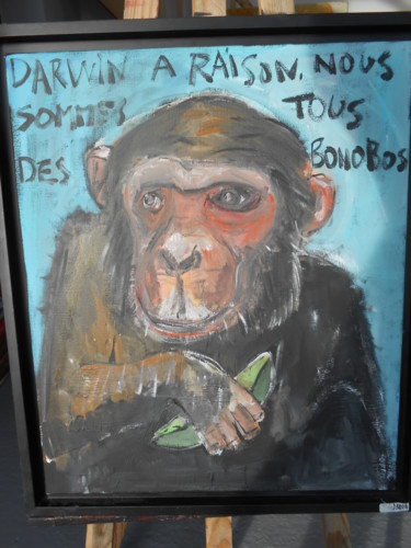 Painting titled "Bonobo" by Benis, Original Artwork, Acrylic