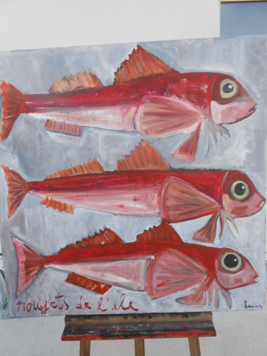Peinture intitulée "Rougets de l ile" par Benis, Œuvre d'art originale, Acrylique