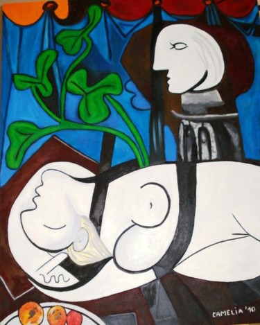 Pintura titulada "Picasso y yo" por Camelia, Obra de arte original