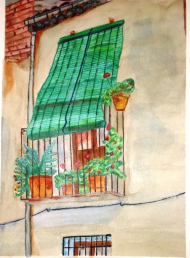 Pintura titulada "Balcón" por Camelia, Obra de arte original