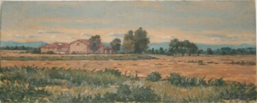 Painting titled "Cascina del Monferr…" by Benito Lizza, Original Artwork, Oil