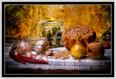Peinture intitulée "jar-of-pickled-cucu…" par Benjamin, Œuvre d'art originale, Huile