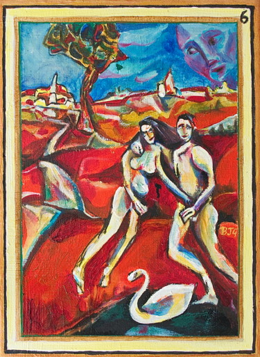 Peinture intitulée "6.  The Lovers" par Ben J. Gross, Œuvre d'art originale, Huile