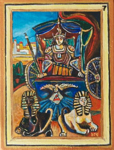 Painting titled "7.  The Chariot" by Ben J. Gross, Original Artwork, Oil