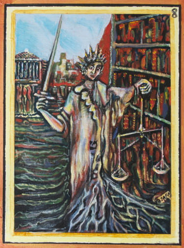 Painting titled "8.  Justice" by Ben J. Gross, Original Artwork, Oil