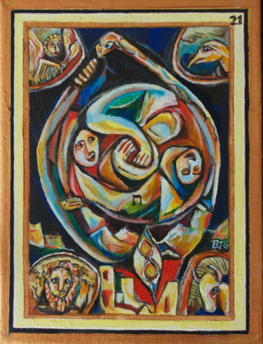 Malerei mit dem Titel "21.  The World" von Ben J. Gross, Original-Kunstwerk, Öl