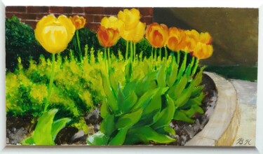 绘画 标题为“Tulips in Sun” 由Benjamin Kelley, 原创艺术品, 油