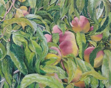 Malerei mit dem Titel "Peach be With You" von Benjamin Kelley, Original-Kunstwerk, Pastell
