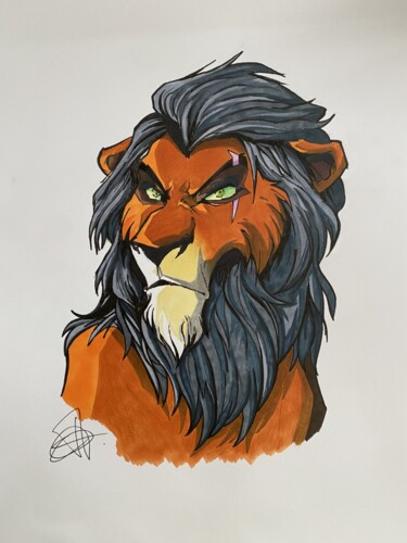 Drawing titled "Scar" by Benjamin Lavoyer, Original Artwork, Marker