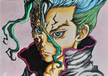 Drawing titled "dr stone" by Benjamin Lavoyer, Original Artwork, Marker