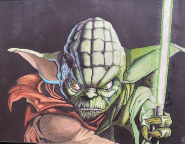 Drawing titled "yoda" by Benjamin Lavoyer, Original Artwork, Pencil