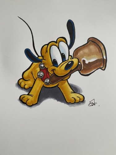 Drawing titled "baby pluto" by Benjamin Lavoyer, Original Artwork, Marker