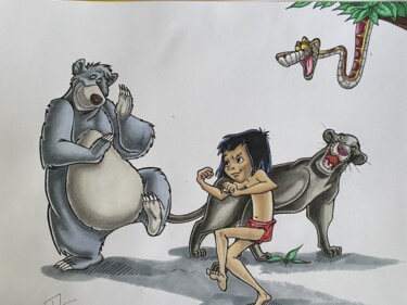Rysunek zatytułowany „jungle book” autorstwa Benjamin Lavoyer, Oryginalna praca, Marker