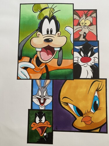 Drawing titled "cartoon" by Benjamin Lavoyer, Original Artwork, Marker