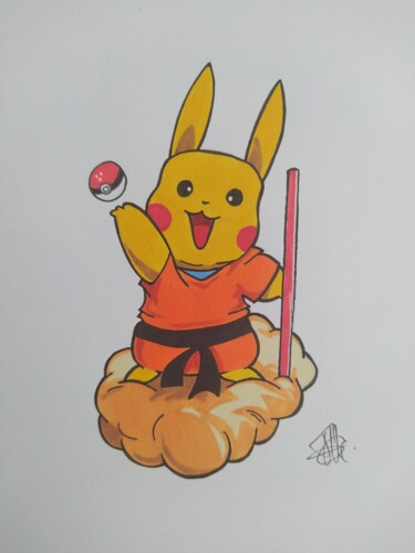 Drawing titled "Pikaku" by Benjamin Lavoyer, Original Artwork, Marker