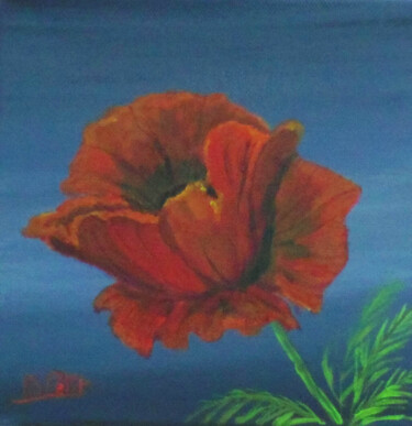 Painting titled "coquelicot" by Benjamin Petit, Original Artwork, Acrylic