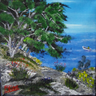 Painting titled "calanques" by Benjamin Petit, Original Artwork, Acrylic