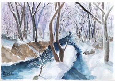 "Eau neige et forêt" başlıklı Tablo Benjamin Petit tarafından, Orijinal sanat, Suluboya