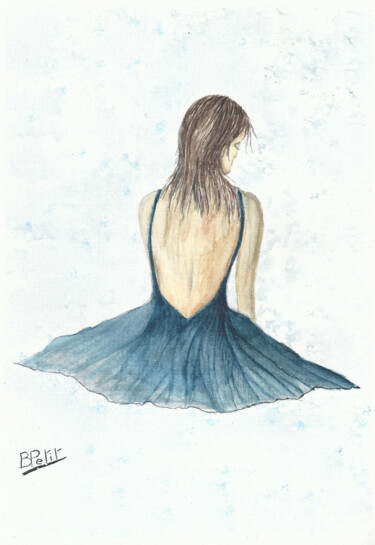 绘画 标题为“Robe Bleue” 由Benjamin Petit, 原创艺术品, 水彩
