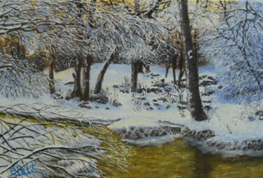 Pintura intitulada "Soleil d'hiver" por Benjamin Petit, Obras de arte originais, Acrílico