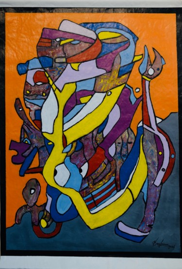 Painting titled "Carnaval" by Benjamin Rezé, Original Artwork, Acrylic