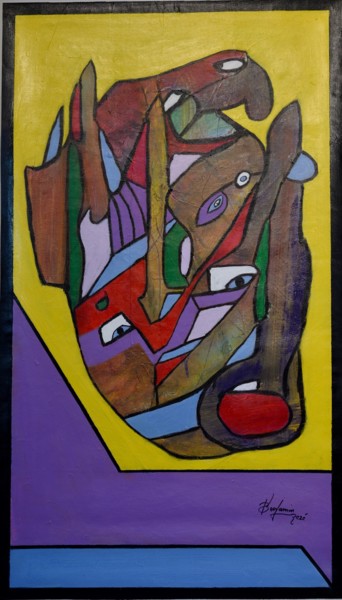 Malerei mit dem Titel "Help" von Benjamin Rezé, Original-Kunstwerk, Acryl