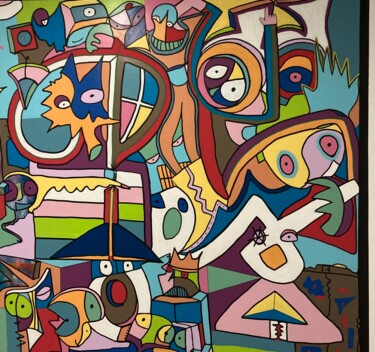 Painting titled "Partie 4" by Benjamin Rezé, Original Artwork, Acrylic