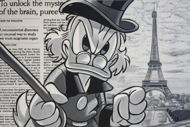 Peinture intitulée "Scrooge McDuck Pari…" par Benjamin Spark, Œuvre d'art originale, Acrylique Monté sur Châssis en bois