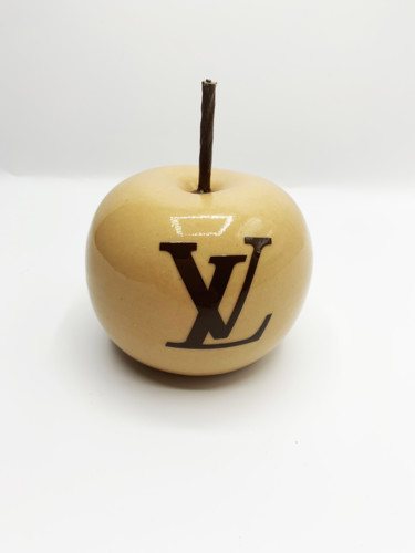 Sculpture titled "Apple LV" by Benji, Original Artwork, Resin