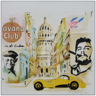Malerei mit dem Titel "Havanna" von Benno Fognini, Original-Kunstwerk, Acryl