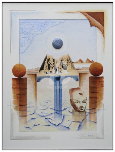 Painting titled "Egypt" by Benno Fognini, Original Artwork, Acrylic