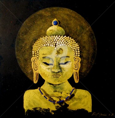 Malerei mit dem Titel "Buddha" von Benno Fognini, Original-Kunstwerk, Acryl