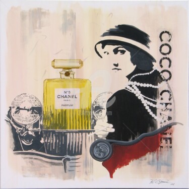 Painting titled "Coco Chanel" by Benno Fognini, Original Artwork