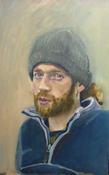 Painting titled "Dan in a hat" by Peter Bennett, Original Artwork