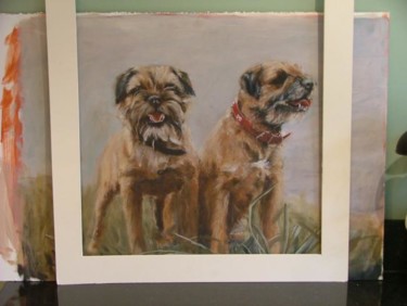 Painting titled "DOGS" by Peter Bennett, Original Artwork