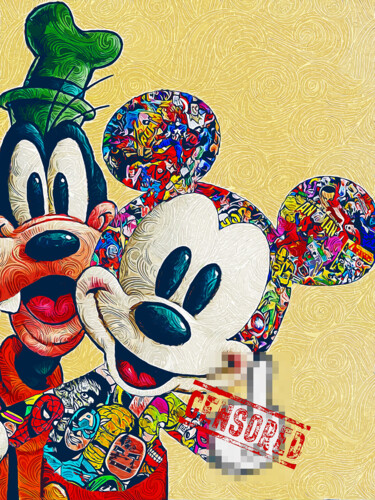 Digital Arts titled "Mickey censure" by Benny Arte, Original Artwork, Digital Painting