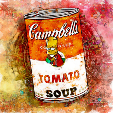 Κολάζ με τίτλο "Campbell's : Bart S…" από Benny Arte, Αυθεντικά έργα τέχνης, Ψηφιακή ζωγραφική Τοποθετήθηκε στο Plexiglass