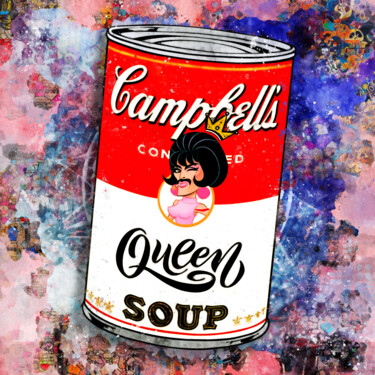 数字艺术 标题为“CAMPBELL'S : Queen” 由Benny Arte, 原创艺术品, 数字油画 安装在铝上