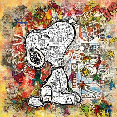 Collages intitolato "Snoopy something" da Benny Arte, Opera d'arte originale, Pittura digitale