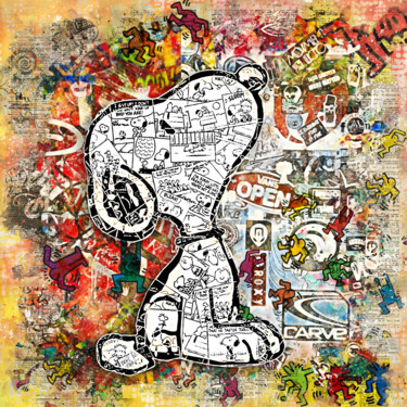 Collages getiteld "Snoopy something" door Benny Arte, Origineel Kunstwerk, Digitaal Schilderwerk