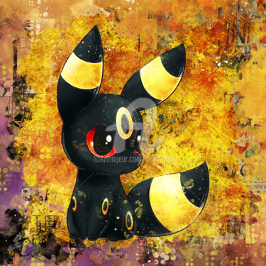 Arte digital titulada "Pokemon : Umbreon" por Benny Arte, Obra de arte original, Pintura Digital