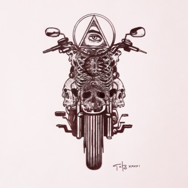 Drawing titled ""bike"" by Benny Gutz, Original Artwork, Ballpoint pen