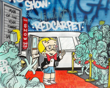 Schilderij getiteld "RED CARPET" door Benny The Kid, Origineel Kunstwerk, Acryl