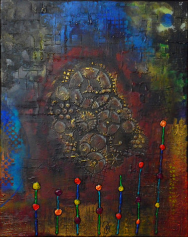 Painting titled "Au Fil Du Temps - J…" by Julie Benoist, Original Artwork, Acrylic