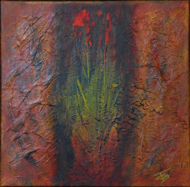 Painting titled "La flamme éternelle…" by Julie Benoist, Original Artwork, Acrylic