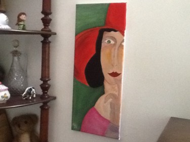 Peinture intitulée "La femme au chapeau" par Benoit Boniface, Œuvre d'art originale, Acrylique